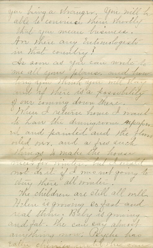 Handwritten 3 page letter from Marcia Bruner to Lawrence Bruner, "this time of the year. I spent the day with Mrs..."