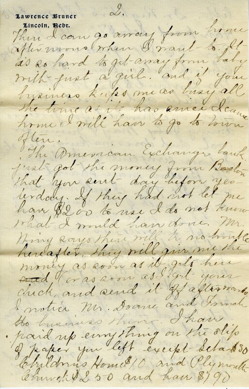 Handwritten 11 page letter from Marcia Bruner to Lawrence Bruner, "The letter you wrote June 27 got here…"