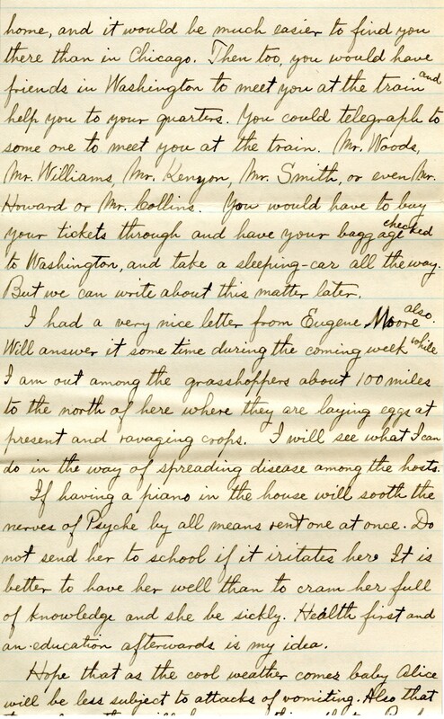 Handwritten 6 page letter from Lawrence Bruner to Marcia Bruner, "Your two letters of August 8th and 15th were awaiting me on my return from Paraguay."