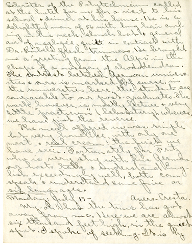 Edith Schwartz Clements handwritten letter