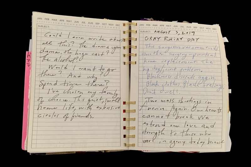 A handwritten journal entry dated August 3, 2019, discussing personal reflections and a significant medical event.
