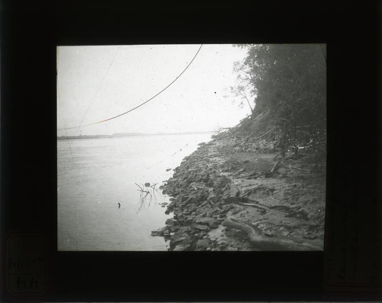 Original caption: First l.s. exposed near Mo. R., level north of Weeping Water valley. Looking South. Film XVII-3. N.A.B. 10-12-11 1911. Cass County. (121111-00241)
