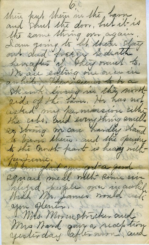 Handwritten 8 page letter from Marcia Bruner to Lawrence Bruner, "I will try to write today with the children…"