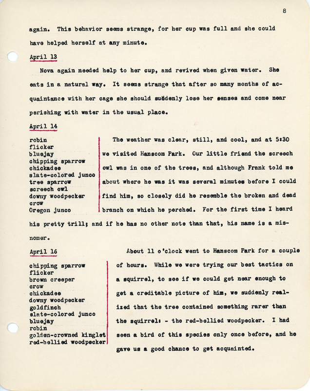 Elizabeth Van Sant transcribed letters