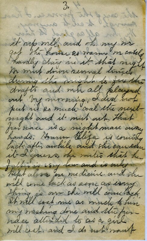 Handwritten 8 page letter from Marcia Bruner to Lawrence Bruner, "I will try to write today with the children…"