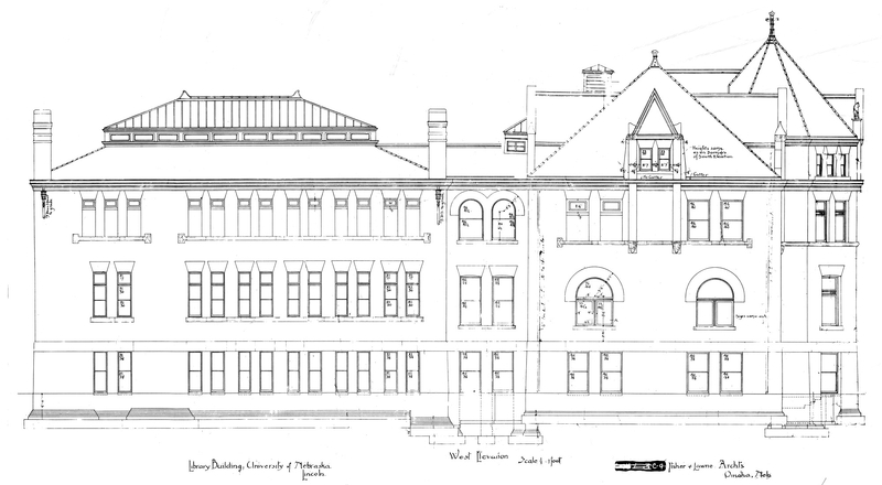 North Elevation and Building Section Year: 1892