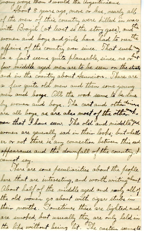 Handwritten 4 page letter from Lawrence Bruner to Psyche Bruner, "Who would have thought a year ago, or even 6 months ago, that I would be here today writing a letter home."