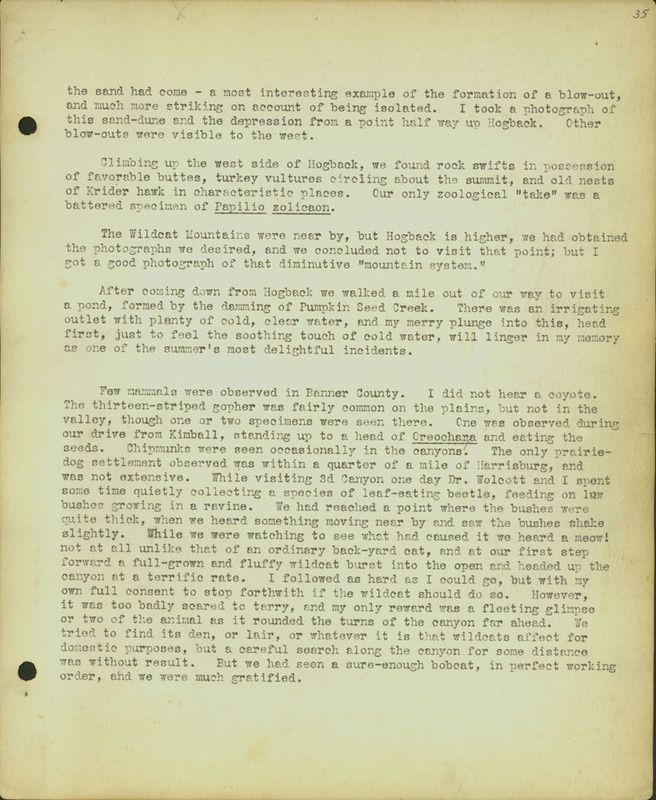 Frank Shoemaker Narratives, Sidney, Banner County, Scotts Bluff, July 30-Aug. 9, 1911