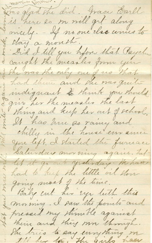 Handwritten 4 page letter from Marcia Bruner to Lawrence Bruner, "Well we are supposing that you are in Rio Janiero today."