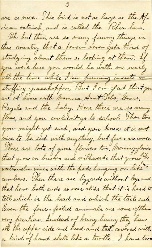 Handwritten 4 page letter from Lawrence Bruner to Helen Bruner, "I forgot to say in my letter to Mamma that I am so glad to hear that all of you have been so well."