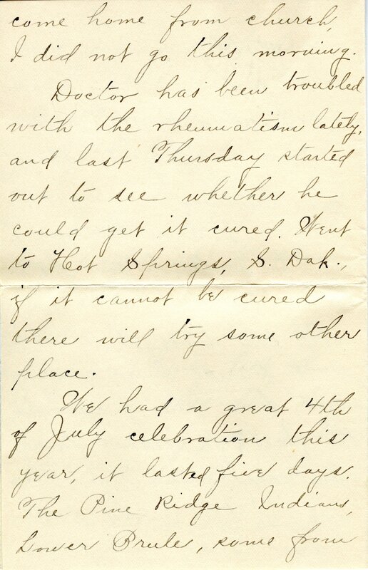Handwritten 8 page letter from Ella Bruner to Lawrence Bruner, "I have been wanting to write to you for a long time…"