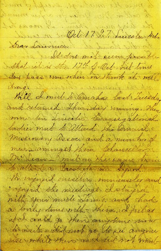 Handwritten 7 page letter from Marcia Bruner to Lawrence Bruner, "It does not seem possible that…"