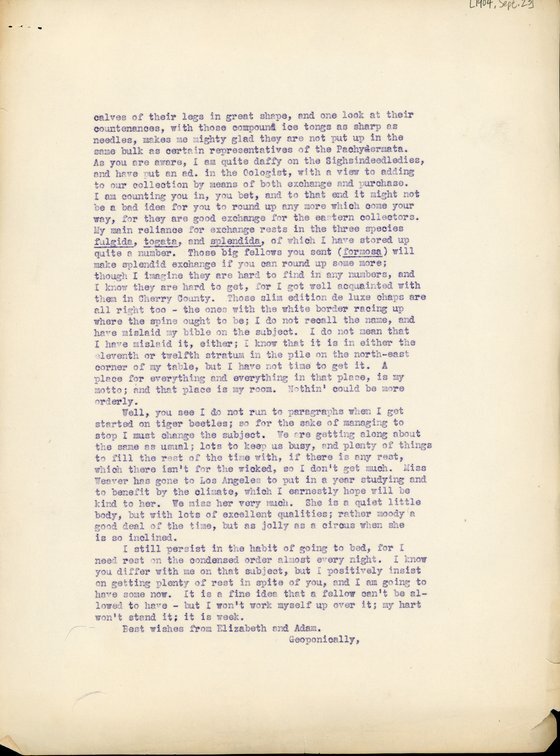 Typewritten letter, 2 pages, from unknown (likely Frank H. Shoemaker) to I.S. I.S. [Isador] Trostler, "Your prescription joggled me out of my leathery, and though I modestly decline to take the pen and ink, I shall take the paper and go ahead anyhow."