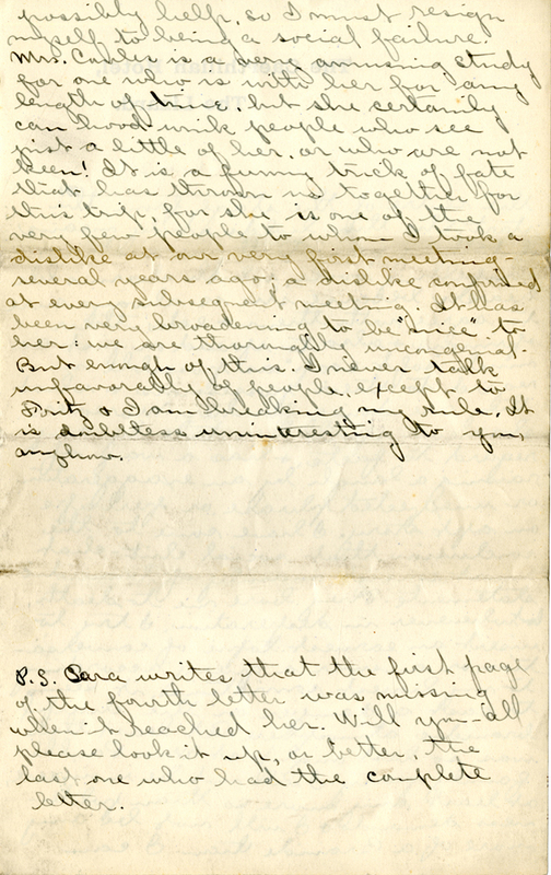 Edith Schwartz Clements handwritten letter
