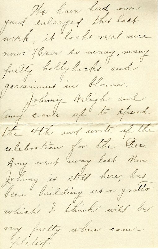 Handwritten 8 page letter from Ella Bruner to Lawrence Bruner, "I have been wanting to write to you for a long time…"