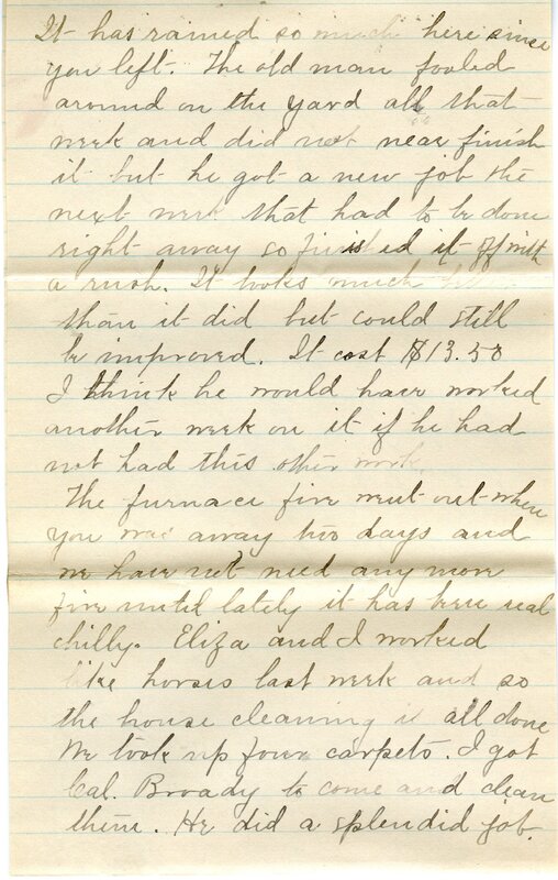 Handwritten 7 page letter from Marcia Bruner to Lawrence Bruner, "I suppose it is about time I should write to you although I feel as if it might..."