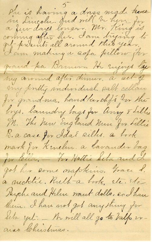 Handwritten 9 page letter from Marcia Bruner to Lawrence Bruner, "An unusual thing received last week…"