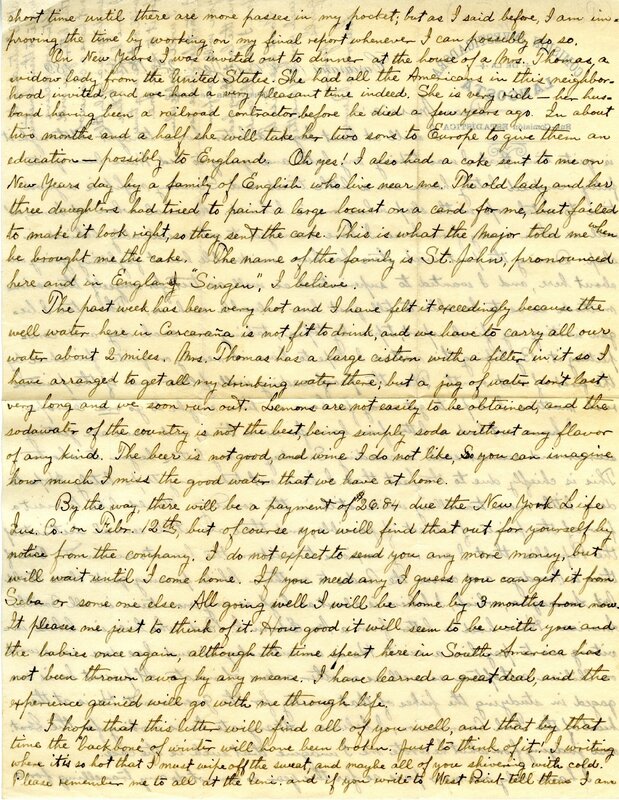 Handwritten 2 page letter from Lawrence Bruner to Marcia Bruner, "I will at last begin a letter home tonight although…"