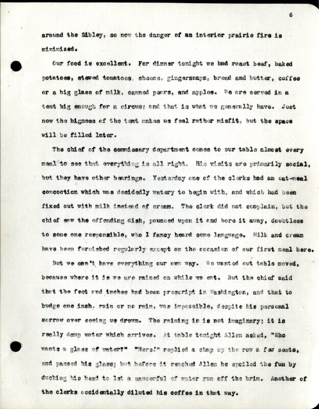 Frank H. Shoemaker typescript, 28 pages, titled "At Fort Riley, Kansas" on activities at Fort Riley between Oct. 12-29, 1903.