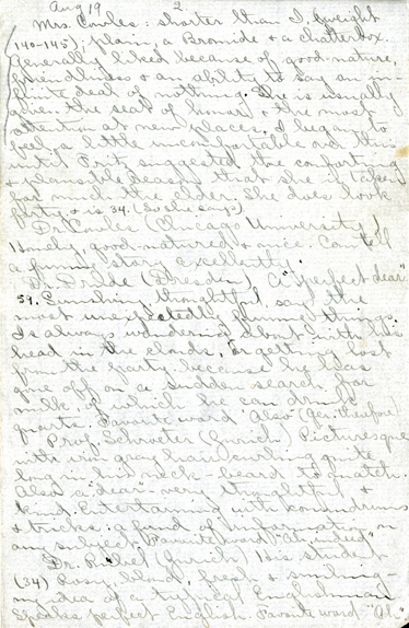 Edith Schwartz Clements handwritten letter