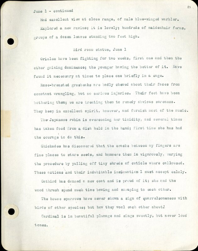 Frank H. Shoemaker typescript, 46 pages, detailing bird sightings, field trips, photography, and associated activities in Omaha, Nebraska.