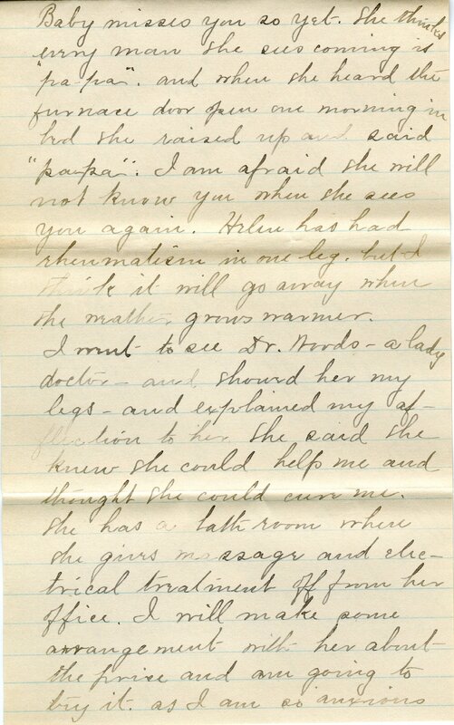 Handwritten 7 page letter from Marcia Bruner to Lawrence Bruner, "I suppose it is about time I should write to you although I feel as if it might..."