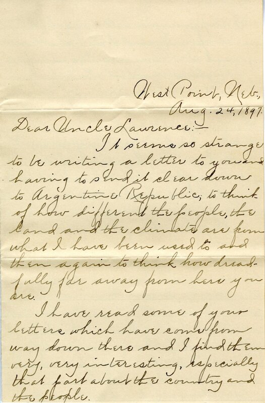 Handwritten 5 page letter from B. King to Lawrence Bruner, "It seems so strange to be writing a letter to you…"