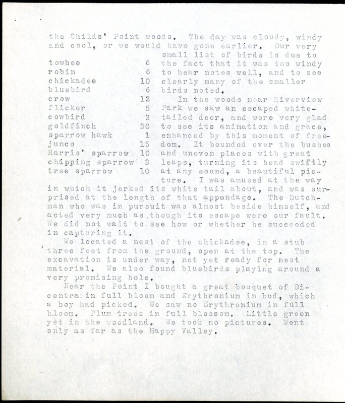 Frank H. Shoemaker typescript, 20 pages, detailing bird sightings, field trips, photography, and associated activities in Omaha, Nebraska.