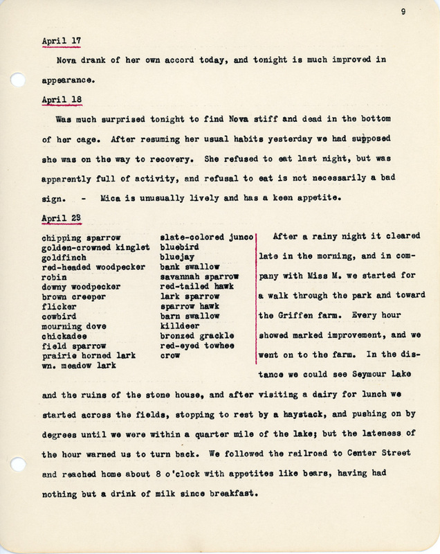 Elizabeth Van Sant transcribed letters