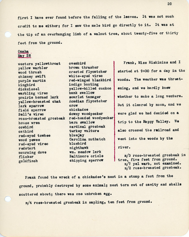 Elizabeth Van Sant transcribed letters