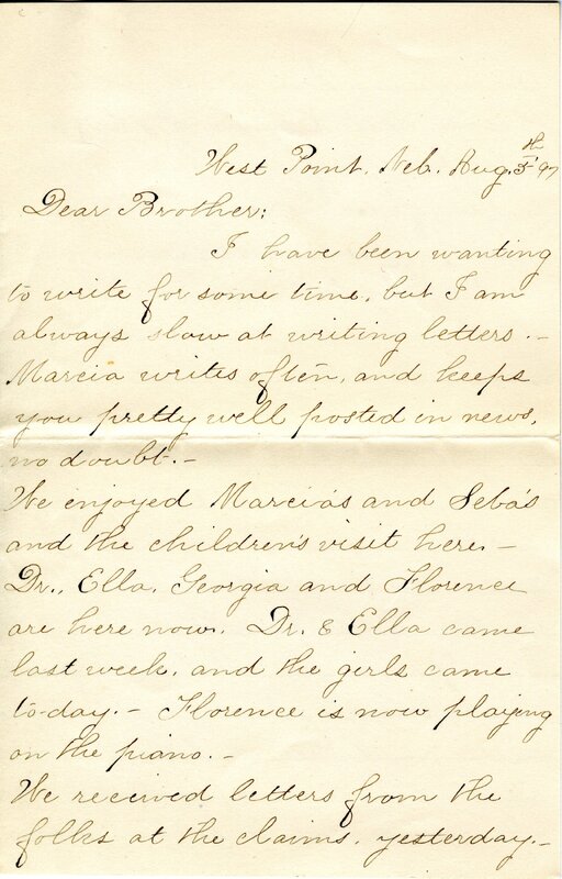 Handwritten 4 page letter from Lillian Bruner to Lawrence Bruner, "I have been wanting to write for some time…"