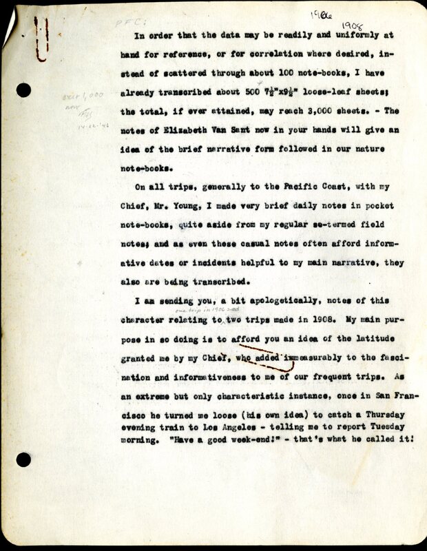 Frank H. Shoemaker typescript, 12 pages, on collecting trips along the west coast and in Omaha and Lincoln, Nebraska,  in Califorina, Idaho, Oregon,  and Arizona.
