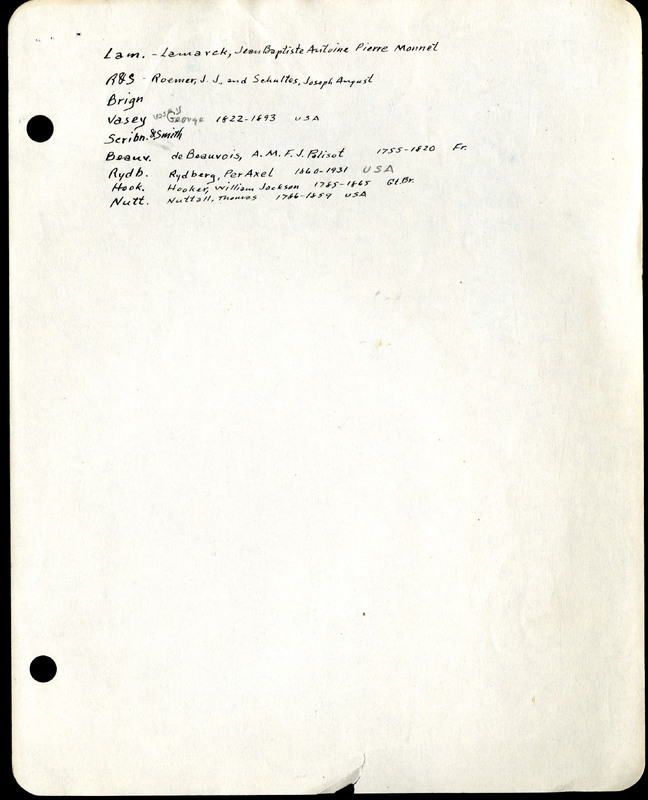 Frank H. Shoemaker typescript, 31 pages, including notes and list on CICINDELIDAE in the Carnegie Museum, Pittsburgh, PN, Nebraska, and his own collection.