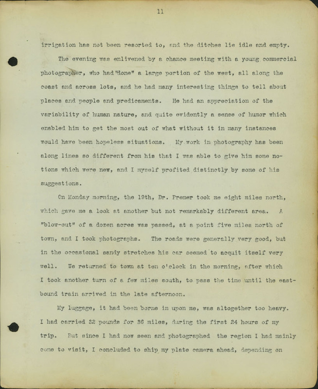 Frank Shoemaker Narratives, Dundy, Hitchcock, Redwillow, Furnas Counties, 1912