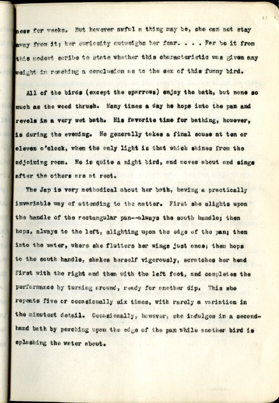 Frank H. Shoemaker typescript, 23 pages, on the bird-room in Omaha home