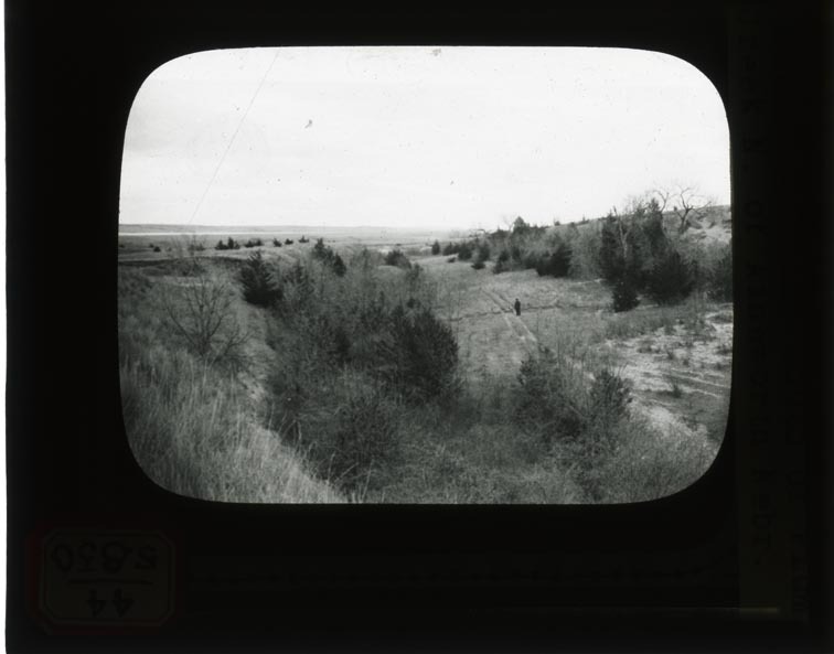 Original caption: Landslide below mouth of Plum Creek, N. of Ainsworth, Nebr. Brown County. (121111-00157)