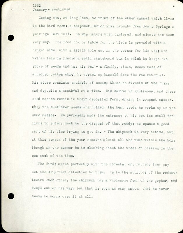 Frank H. Shoemaker typescript, 32 pages, detailing bird sightings, field trips, photography, and associated activities in Omaha, Nebraska.