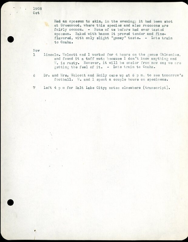 Frank H. Shoemaker typescript, 12 pages, on collecting trips along the west coast and in Omaha and Lincoln, Nebraska,  in Califorina, Idaho, Oregon,  and Arizona.