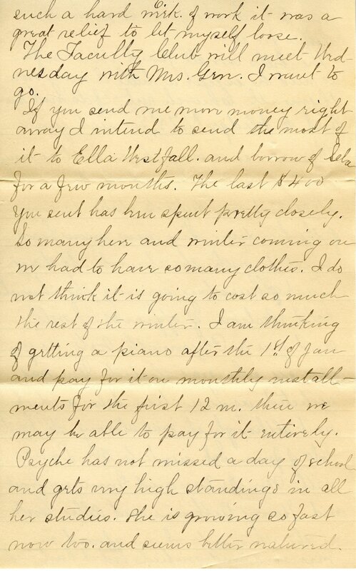 Handwritten 8 page letter from Marcia Bruner to Lawrence Bruner, "This last week has been full of events…"
