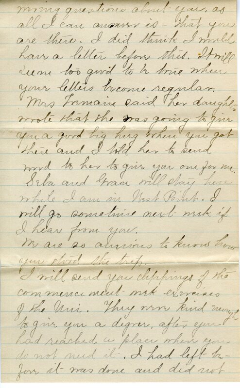 Handwritten 4 page letter from Marcia Bruner to Lawrence Bruner, "I have an awful headache today…"