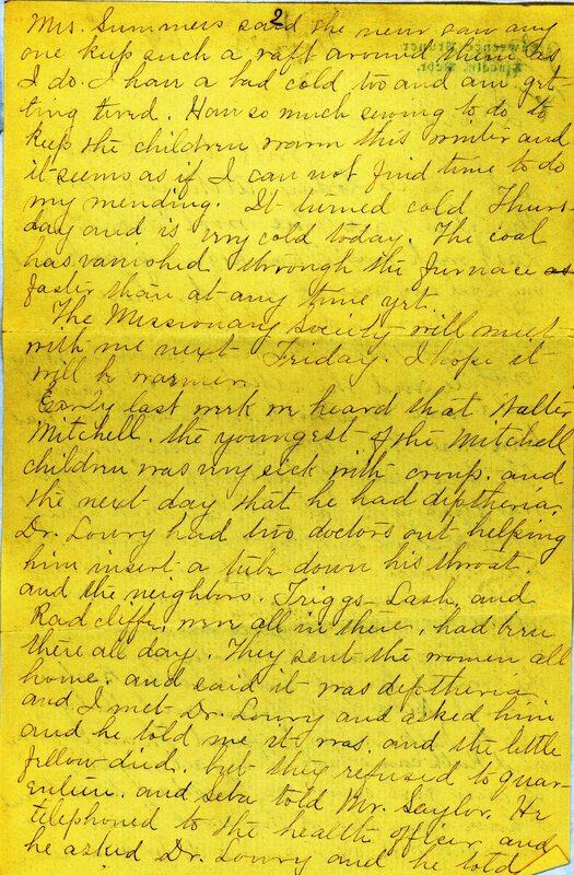 Handwritten 5 page letter from Marcia Bruner to Lawrence Bruner, "I will try to write a few lines today..."