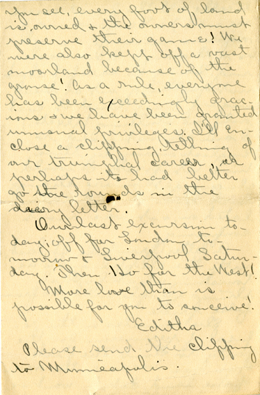 Edith Schwartz Clements handwritten letter