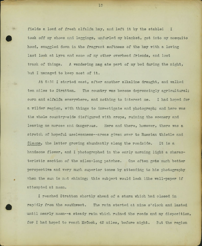 Frank Shoemaker Narratives, Dundy, Hitchcock, Redwillow, Furnas Counties, 1912