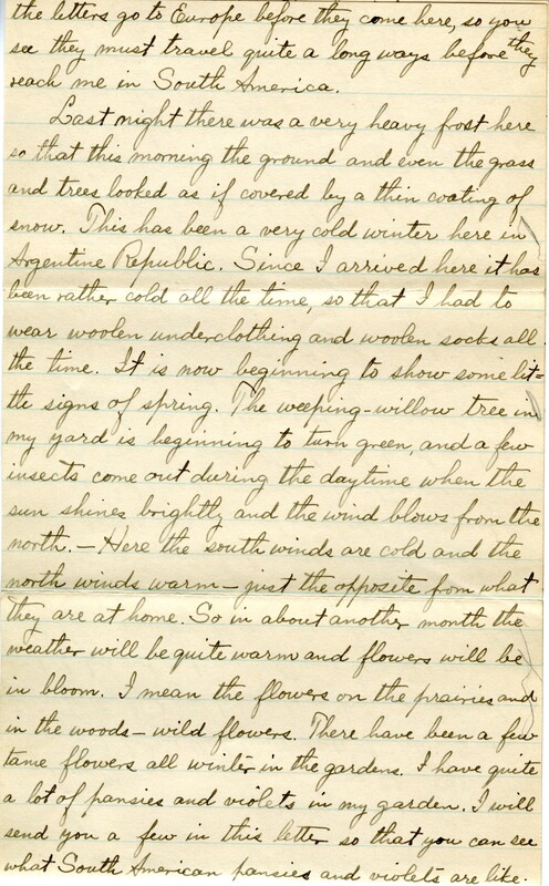 Handwritten 6 page letter from Lawrence Bruner to Helen, "I believe that I will write this letter to you because the last wasto Psyche or Mamma..."
