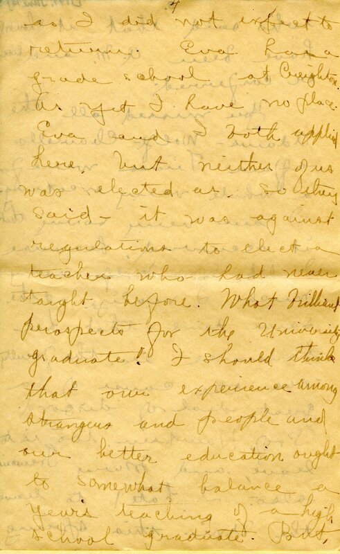 Handwritten 18 page letter from Amy Bruner to Lawrence Bruner, "Did you think I was never going to write…"