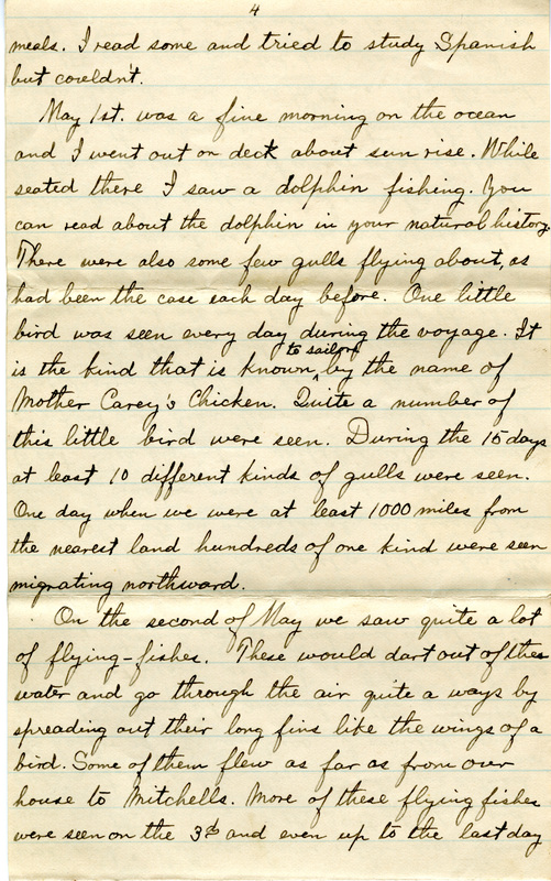 Handwritten 8 page letter from Lawrence Bruner to Psyche Bruner, "Since Mamma does not lile long letters I guess that I will write the long ones to you and Helen..."