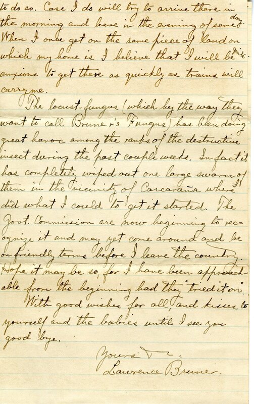 Handwritten 4 page letter from Lawrence Bruner to Marcia Bruner, "Well I have just received another lot of letters from the United States."