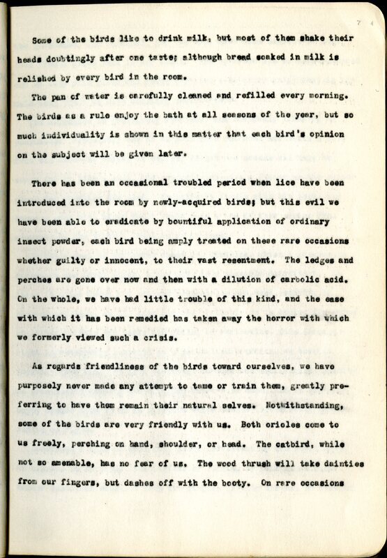 Frank H. Shoemaker typescript, 23 pages, on the bird-room in Omaha home