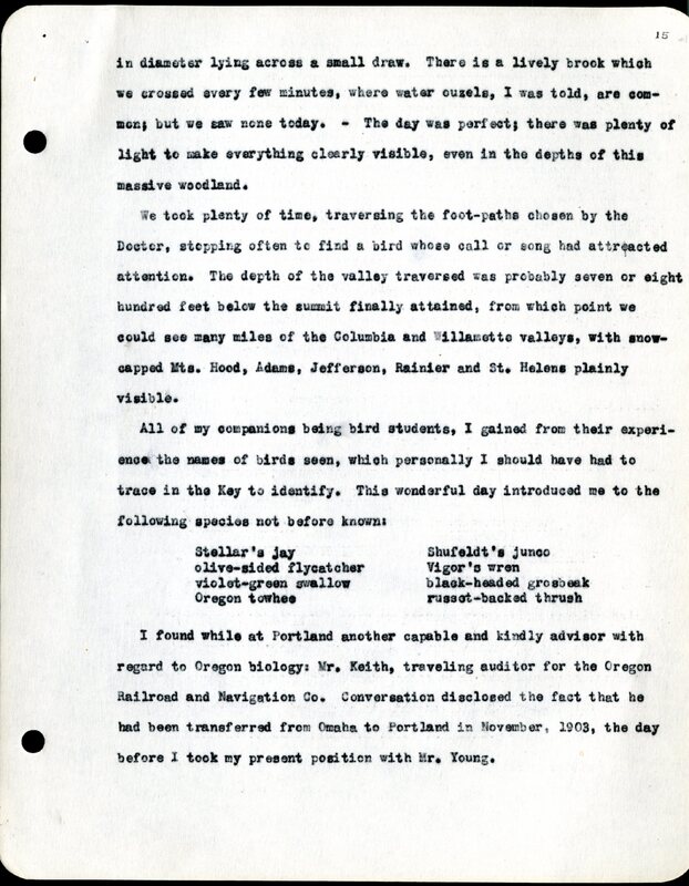 Frank H. Shoemaker typescript, 19 pages, noted on front page as "Have selected from my pocket day-dooks items pertaining to my leisure activities while on trips as private secretary to General Auditor of U.P.-S.P. and affiliates."