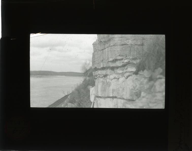 Original caption: 7-27-?-11. Limestone blocks, Weeping Water. No. 2. Cass County. (121111-00238)